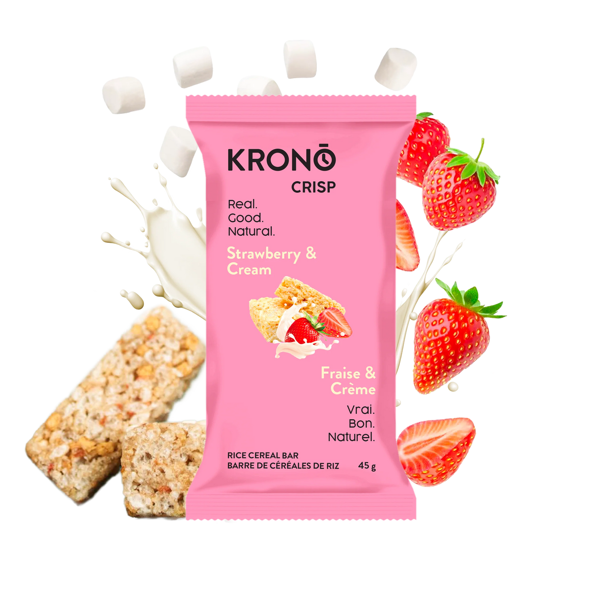 Carré énergétique au riz croustillant FRAISE ET CREME