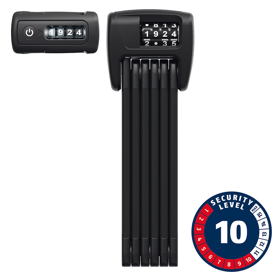 Bordo 6000C avec LED, Cadenas pliable, Combinaison, 90cm, 3', 5mm, Noir