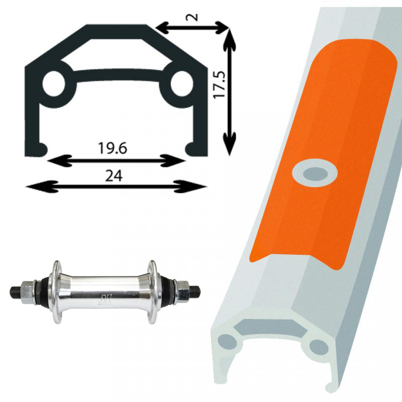 Roue Avant 700C  Écrous Argent