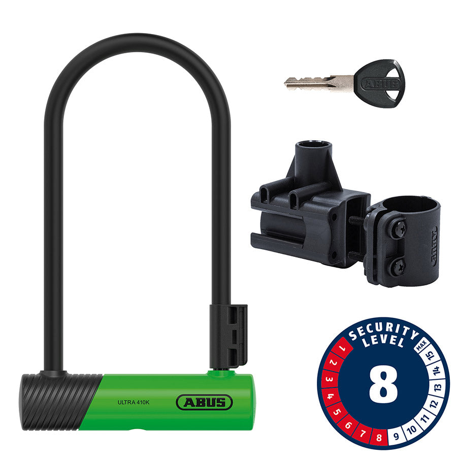 Ultra 410K, Cadenas en U, Clé, 12mm, 170x230mm, Vert