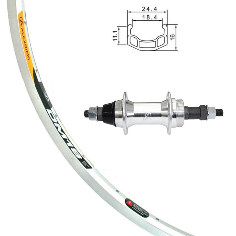 Roue arrière Alexrims DM-18 argent 700c - écrous