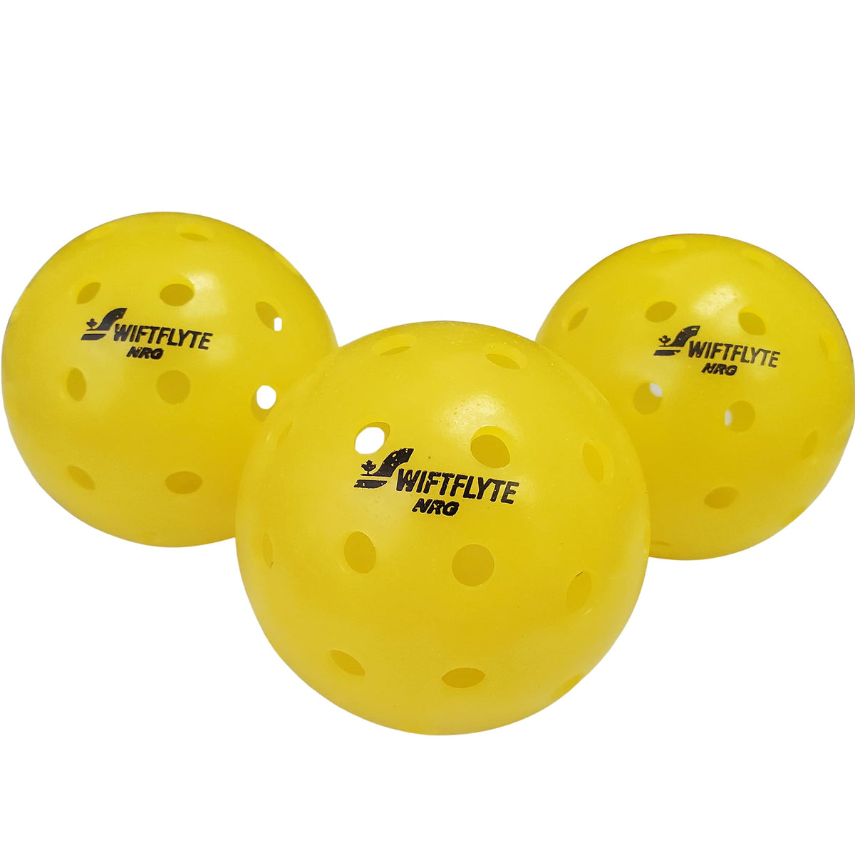 NRG pickleballs - 3/sleeve - 74mm 40 holes yellow