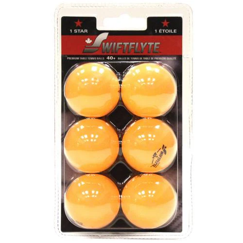 40+ 1 star orange plastic balls - 6 per clam