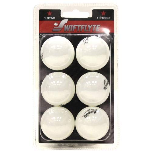 40+ 1 star white plastic balls - 6 per clam