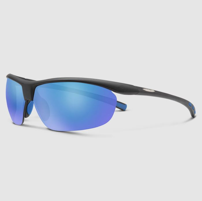 Zephyr + Matte Black + Polarized Blue Mirror