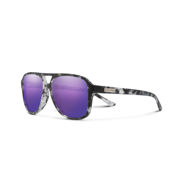 Sandy + Matte Ice Tortoise + Polarized Purple Mirror