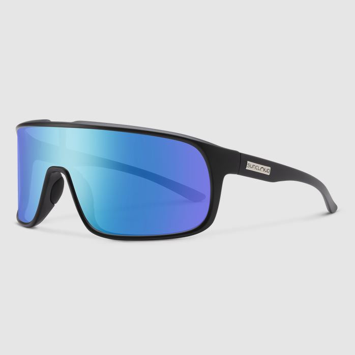 Double Up Matte Black + Polarized Blue Mirror Lens