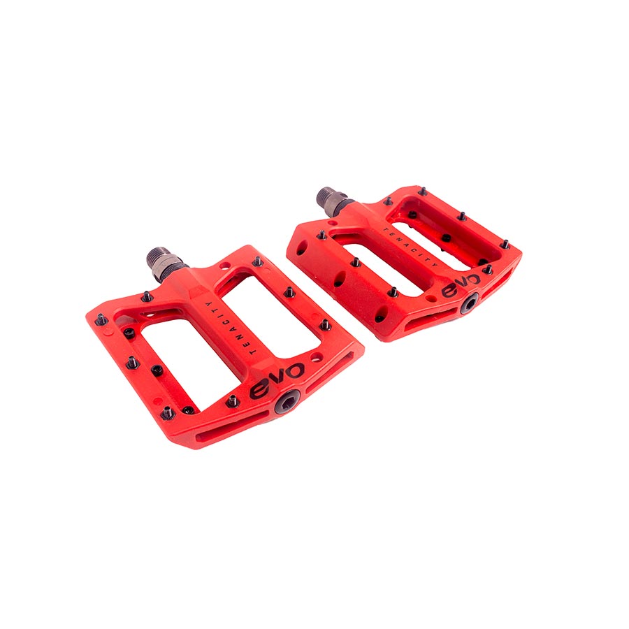 Tenacity, Pedal platforms, Body: Nylon, Axe: Cr-Mo, 9/16'', Red, Pair